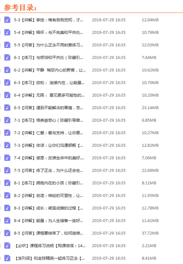 《安心正念課：增加人生的掌控力音頻全集百度云百度網(wǎng)盤(pán)下載》