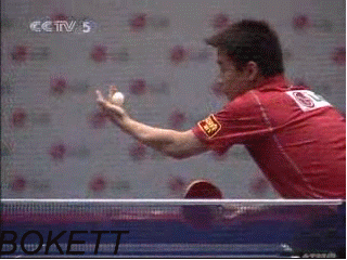 王皓正手反面發(fā)球