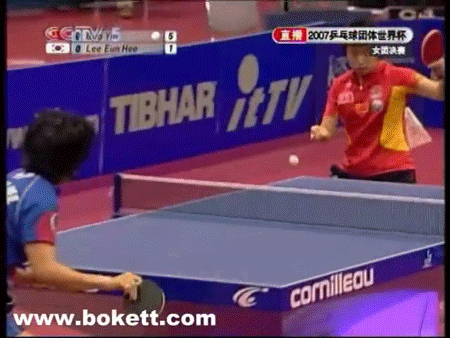 李恩姬的正膠技術(shù)正手攻圖示