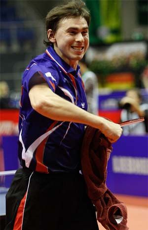 斯卡切科夫戰勝馬琳很興奮 （來源:國際乒聯）