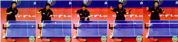 女子橫板反手臺內(nèi)拉球技術