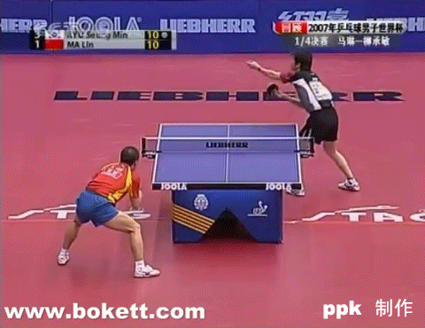 直板經(jīng)典柳成敏之發(fā)球