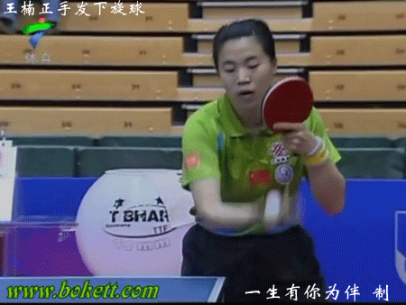 王楠正手發(fā)下旋球