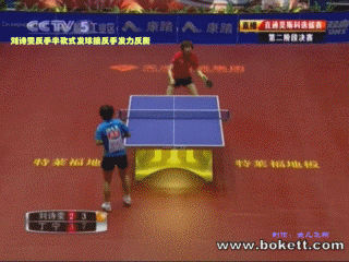 劉詩雯反手半砍式發(fā)球接反手發(fā)力反撕