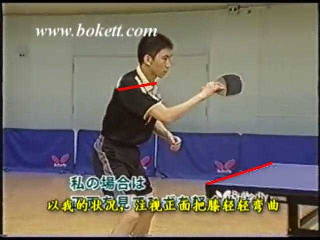 正手攻球&nbsp;肘在身前與身前擊球的圖解