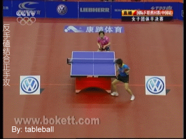 福岡春菜反手磕結(jié)合正手攻