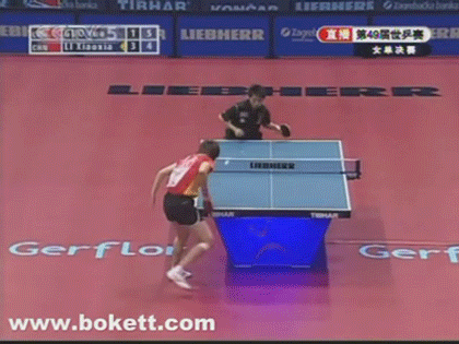 郭躍與李曉霞相持落點變化運用