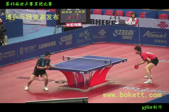 柳承敏接發(fā)球搶攻-&nbsp;莊智淵反手快撕斜線